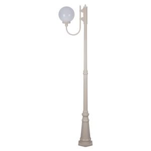 Lisbon 25cm Sphere Curved Arm Tall Post Light Beige - 15722