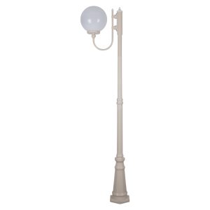 Lisbon 30cm Sphere Curved Arm Tall Post Light Beige - 15728