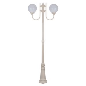 Lisbon Twin 25cm Sphere Curved Arms Tall Post Light Beige - 15734