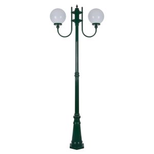 Lisbon Twin 25cm Sphere Curved Arms Tall Post Light Green - 15737