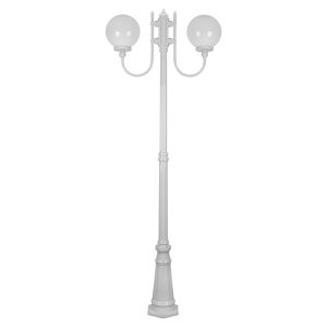 Lisbon Twin 25cm Sphere Curved Arms Tall Post Light White - 15739