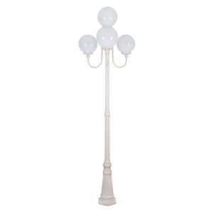 Lisbon Four 25cm Spheres Curved Arms Tall Post Light Beige - 15770