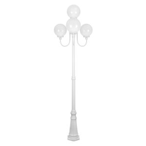 Lisbon Four 25cm Spheres Curved Arms Tall Post Light White - 15775