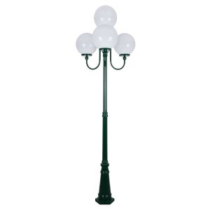 Lisbon Four 30cm Spheres Curved Arms Tall Post Light Green - 15779