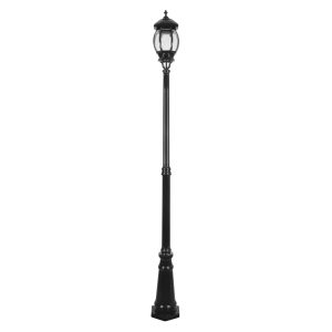 Vienna Three Head Curved Arm Tall Post Light Black - 16011