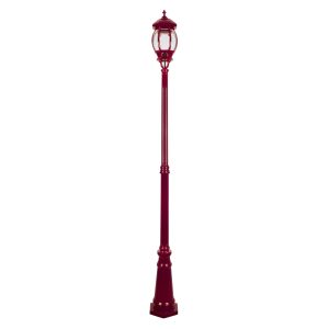 Vienna Three Head Curved Arm Tall Post Light Burgundy - 16012