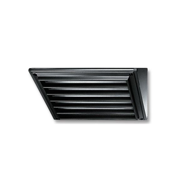 Small Louvered 8.5W LED Aluminium Triangle Bulkhead Black / Cool White - GT5614-BL