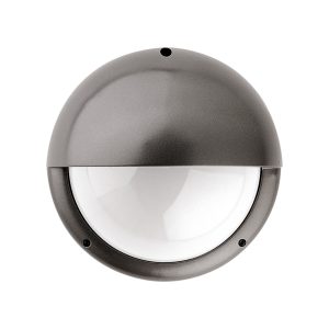 Kasko Large Round Eyelid E27 IP65 Bulkhead Silver - GK8695-SI