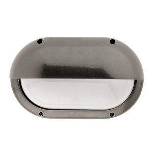 Kasko Oval Horizontal Eyelid E27 IP65 Bulkhead Silver - GK8890-SI