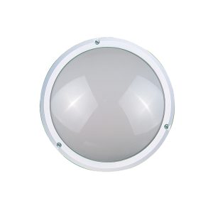 Round Small Plain 2 x PL9 Bulkhead White - LJF4051-WH