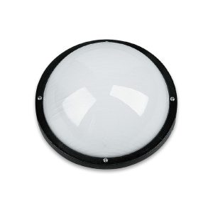 Plain Round E27 Polycarbonate Bulkhead Black - LJ5051-BL