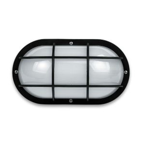 Guard Trim Oval 26W Fluorescent Bulkhead Black - LJF9002-BL