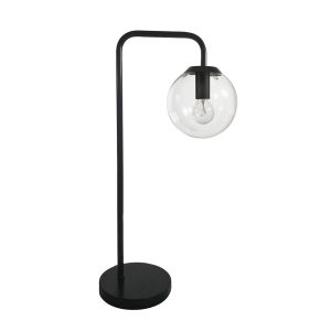 Newton Contemporary Clear Glass Table Lamp matt Black - SL98799BK