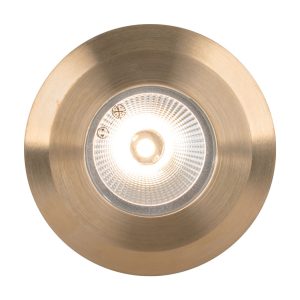 Deka 3 Watt 12V Round LED Deck/Inground Light Brass / Warm White - 19438+19458