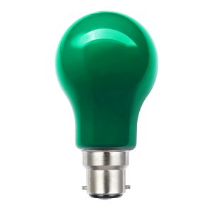 GLS Full Glass 3W LED B22 Green - LGLS3WBCGREEN