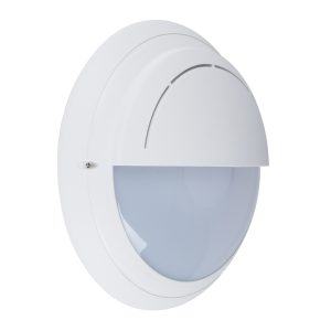 Ivela 240V E27 Round Eyelid Polycarbonate Bunker Wall Light Large White - 18473