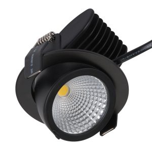 Scoop 13 Watt Dimmable Round LED Downlight Black / Warm White - 20450