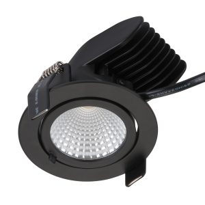 Scoop 13 Watt Dimmable Round LED Downlight Black / Warm White - 20450