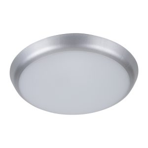 Solar 15 Watt Slimline Dimmable Round LED Ceiling Light Silver / Warm White - 20902