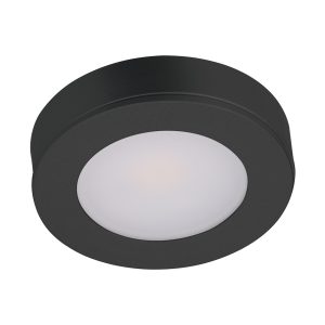 Astra 3.6 Watt 12V Round LED Cabinet Light Black / Warm White - 21284