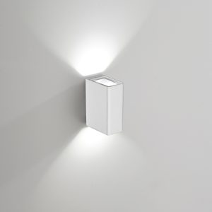 Tunnel 13.8W 240V LED Square Up/Down Wall Pillar Light Matt White / Warm White - LD0160B3