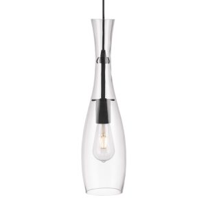 Conie 1 Light Pendant Black / Clear - CONIE PE-BKCL