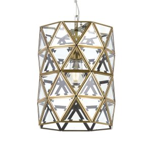 Lewis 1 Light Pendant Large Antique Brass - LEWIS PE26-AB