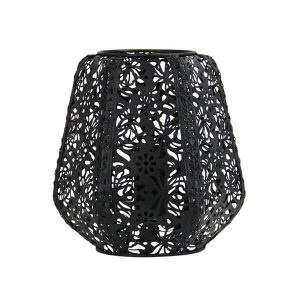 Lace Laser Cut Floral Table Lamp Matt Black - OL97317BK