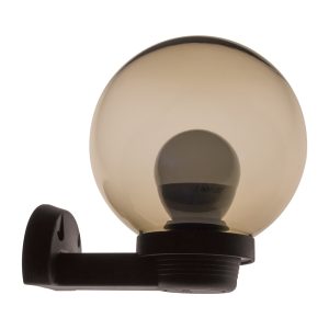 Ivela 20cm Smoke Sphere Polycarbonate Wall Light Black - 18616