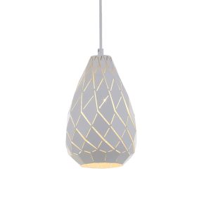 Simone 1 Light Pendant Small White - SIMON PE15-WH