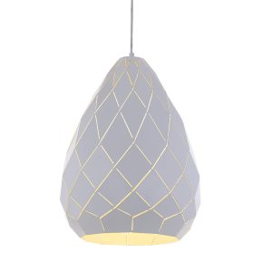 Simone 1 Light Pendant Large White - SIMON PE35-WH