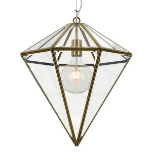 Talia 1 Light Pendant Large Antique Brass - TALIA PE45-AB