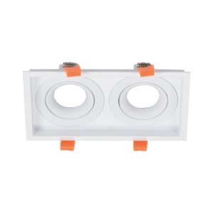 Cell Slot 2 Rectangular Recessed Downlight Frame White - 27060