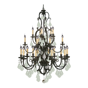 Louis 15th 24 Light Crystal Chandelier Bronze - 1000292