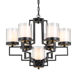 Alvarez 7 Light Chandelier Large Black - ALVAREZ PE61-BK