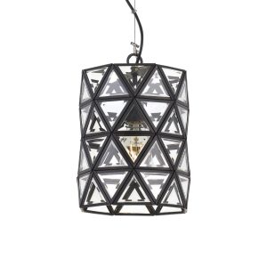 Lewis 1 Light Pendant Small Black - LEWIS PE20-BK