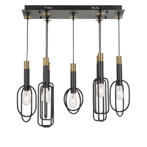 Marvin 7 Light Pendant Large Black / Gold - MARVIN PE7-BKGD