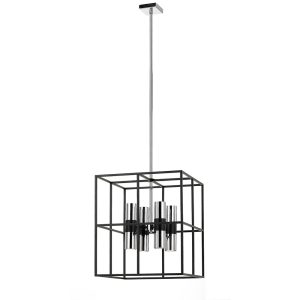 Nelson 8 Light Pendant Black & Chrome - NELSON PE8-BKCH