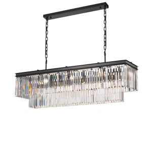 Serene 13 Light Rectangular Crystal Pendant - SERENE PE13-BK