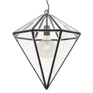 Talia 1 Light Pendant Large Black - TALIA PE45-BK