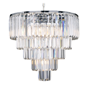 Celestial 5 Tier 10 Light Crystal Pendant Chrome - 1001097