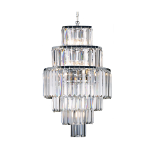 Celestial 6 Tier 9 Light Crystal Pendant Chrome - 1001100