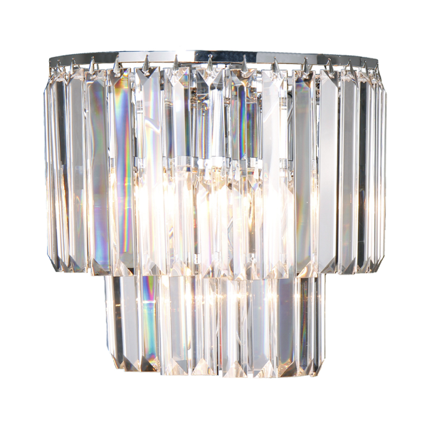 Celestial 2 Light Crystal Wall Light Chrome - 1001101