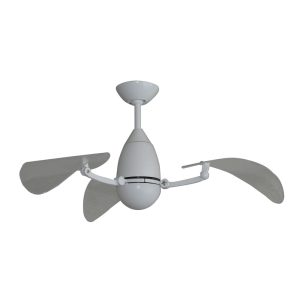 Vampire DC 42" Ceiling Fan / White Motor / Clear Blades with 15W Dimmable LED Light / Tri-Colour - MVA1043WSCR