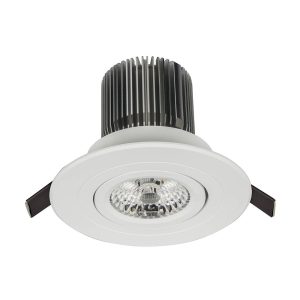 Round 10W Dimmable LED Centre Tilt Downlight White / Tri-Colour - Comet04