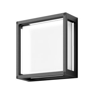 York-12 12W LED 240V Square Bunker Light Dark Grey / White - 19651