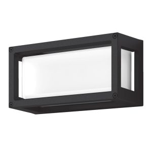 York-7 7W LED 240V Rectangular Bunker Light Black / Warm White - 19648