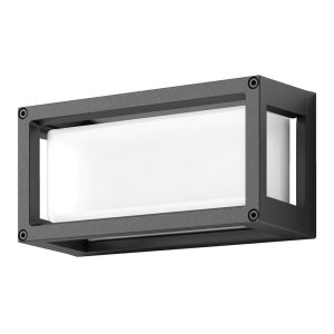 York-7 7W LED 240V Rectangular Bunker Light Dark Grey / White - 19645