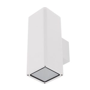 Piper 240V E27 Up/Down Square Wall Pillar Light White - 49238