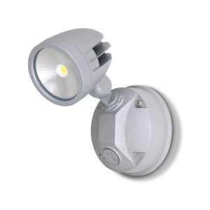 Single Head 11W LED Exterior Spotlight Silver / Daylight - AT9130/SIL